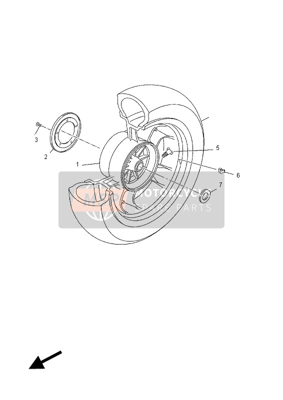 Yamaha YP125RA X-MAX BUSINESS 2012 Rear Wheel for a 2012 Yamaha YP125RA X-MAX BUSINESS